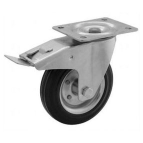 Kerék forgó-fékes feketegumis 50kg